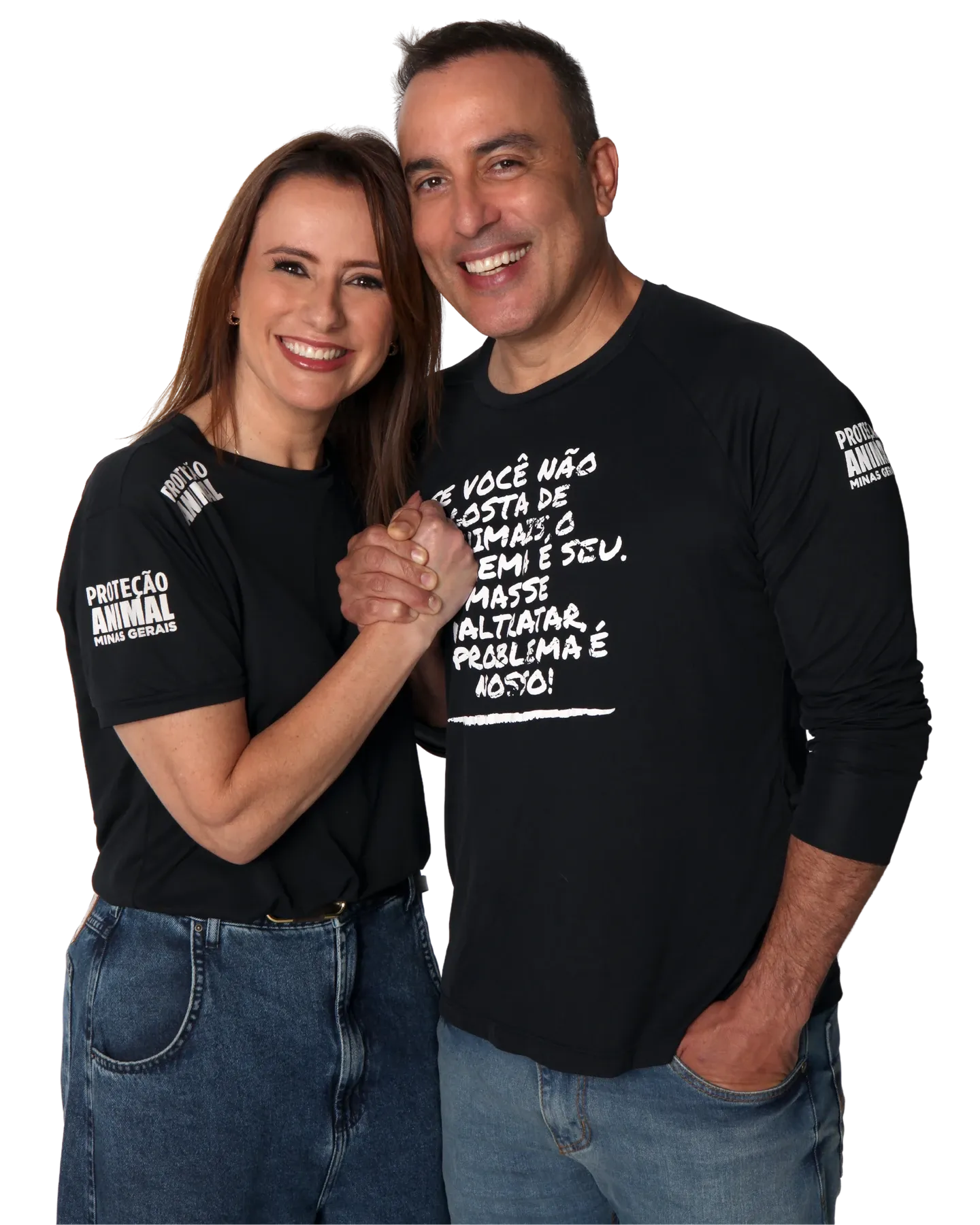 Kátia Dias e Noraldino Jr. de mãos dadas